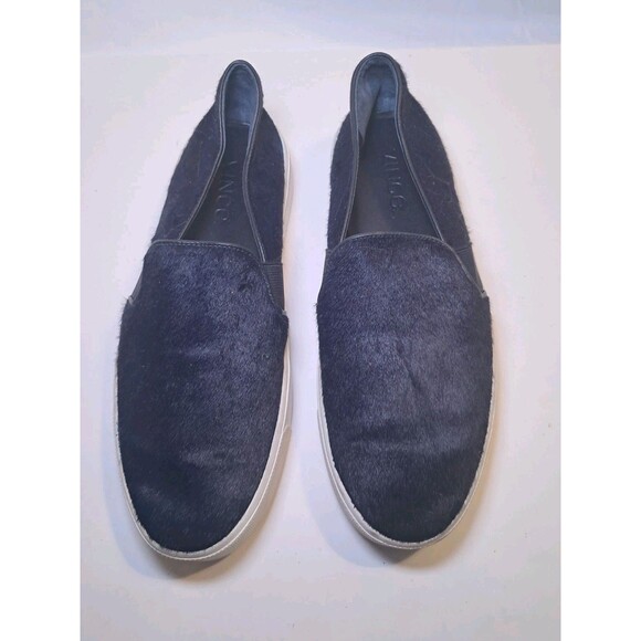Vince Blair Pony/Calf Hair Sneakers Shoes Dk Blue Casual Slip On Size 7M Womens - Picture 2 of 8